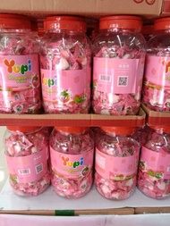 Permen Yupi Strawberry | Toples 300gr-permen yupi toples 300g-PERMEN YUPI TOPLES RASA STRAWBERRY