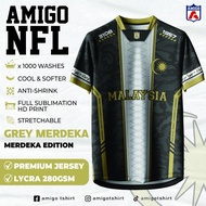 AMIGO NFL Sublimation Microfiber Jersey tshirt Design GREY MERDEKA baju jersi viral tiktok jersey