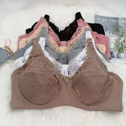 6 Colors Underwire Bralette C D Cup thin cotton Padded Bras for Women Floral Bra 75C 80C 85C 90C 95C