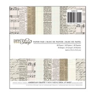 American Crafts DIY Newsprint 6x6 Paper Pad