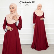Dress Cinderella 4.0 JUBAH  MUSLIMAH - jubha  Umrah Haji muslimah  jubah Putih  jubah Hitam Ironless Nursing Friendly