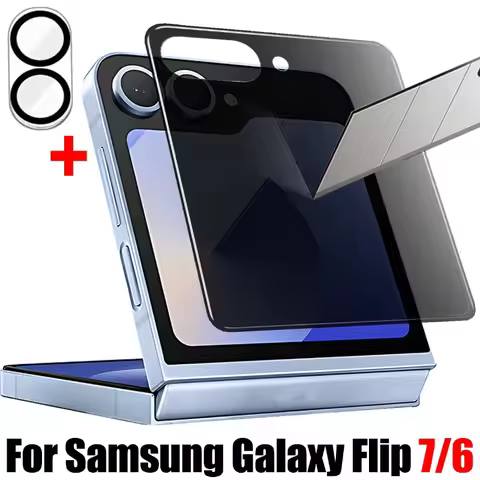 Anti Spy Tempered Glass Screen Protector for Samsung Galaxy Z Flip 7 6 Outer Screen Privacy Cover Ca