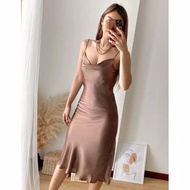 Ilona - Lavina Midi Dress Satin Luxury Women's Satin Party Dress 2001