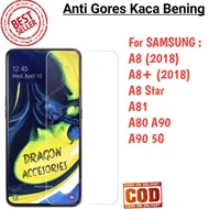 Samsung A8 Star A8+ Plus A81 A80 A90 5G Anti-Scratch Clear Glass Tempered Glass Screen Guard Protect