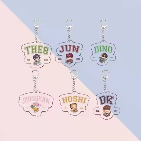 Acrylic Kpop Members Chibis Keychains Accessories Bag Charm Jeonghan Joshua Key Ring Purse Pendant F
