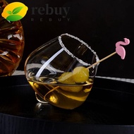 REBUY Cognac Glasses Cup, Rotating Tumbler Irregular Whiskey Wine Glass, Drinking Wine Cup Transpare