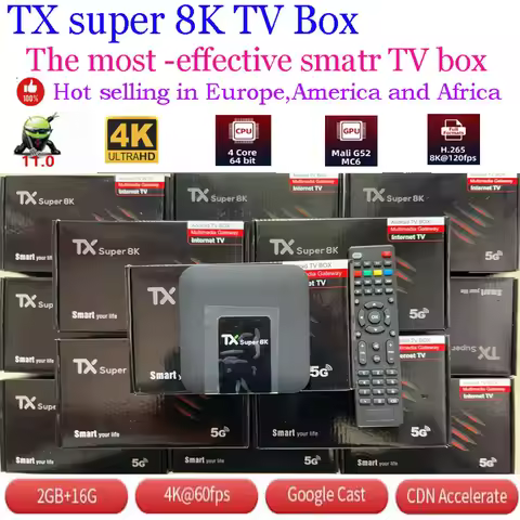 [Genuine]Classic version TXsuper 8K Android11 Smart TV Box Africa TV box 2GB+16GB 4K UHD wifi Super 
