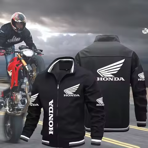 Honda Red Wing Logo Printed Jacket, Outdoor Sports Racing Suit, Oversized Motorcycle, Motorcycle Win