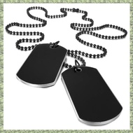 (C Z G L) 2 PCS Alloy Pendant Necklace Pendant Black  Style Name Double Dog Tag Plate Biker Chain Ne
