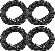 Seismic Audio QRW50FourPack 50-Feet Raw Wire to 1/4-Inch Speaker Cable, 16 Guage, PA/DJ/Home Audio