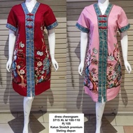 [Baru] Dress Wanita Cheongsam Merah Imlek Cny Batik Jumbo Xl Busui