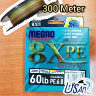 MEBAO 300m, 8X PE BRAID LINE/ TALI BENANG ULTRA SMOOTH THIN TALI PANCING