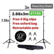 Heavy duty 2.88x3m background stand backdrop stand photography photostudio