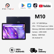 Android Tablet 10 inch, PRITOM M10, 2 GB RAM, 32 GB Android 10.0 Tablet, 10.1 inch IPS HD Display, GPS, FM, Quad-Core Processor, Wi-Fi (M10 Black)