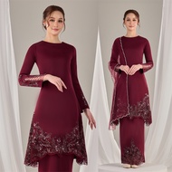 HIJABISTAHUB SURI BRIDE KURUNG Baju kurung pahang sulam manik embroidery baju pengantin nikah tunang
