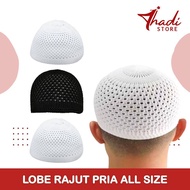 Lobe White and Black Knitted Cap Lobe Hajj Ngaji School Madrasah Contents 2 Pcs