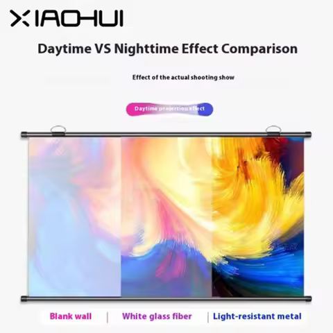 Xiaohui No-hole wall-mounted projection screen metal projection screen home projection screen 84 inc