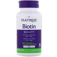 Natrol, Biotin,ความแข็งแรงสูงสุด,10,000นิ้ว,100แท็บเล็ต/200เม็ด