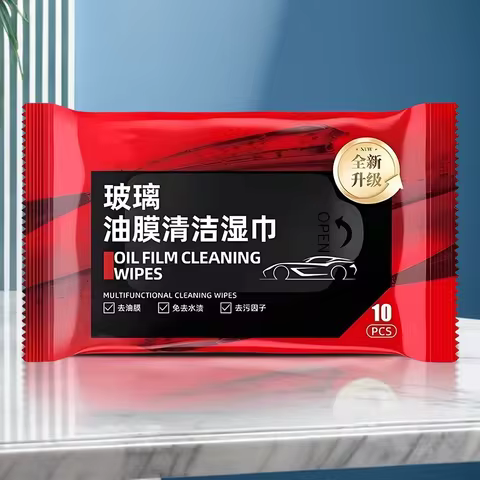 10Pcs Car Glass Oil Film Removal Wipes Car Window Glass Oil Film Remover Oil Film Cleaning Wipes Gla