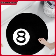 8 Ball Rug 39.37 Inch Round 8 Ball Carpet Non Slip 8 Billiards Rug Absorbent Billiard Carpet for Liv