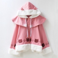 Pinku Neko Cape White Kawai Japan Jacket Outfit