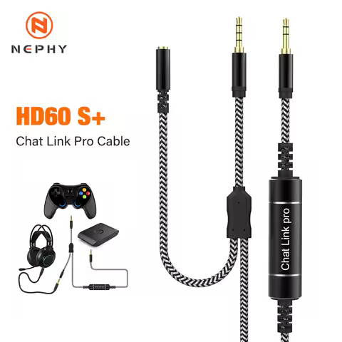 260cm Chat Link Audio Adapter Cable with in-line Isolator for Elgato HD60 S+ HD60 Pro Capture Card R