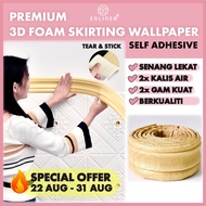 8 x 230CM Self Adhesive Foam Skirting Wainscoting 3D Waist Line 3D Wallpaper Border Wall Skirting / Bingkai Wallpaper