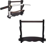 Lord of Battles 3-Tier Sword Stand | Real Wood Sword Display Rack for Collectors | Premium Sword Hol