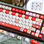 【EN/TH/KR/ZHUYIN】MAIMOOO Bear Apple Thai Keycap MOA/Cherry Profile 120 Keys PBT Dye Sublimation Aula