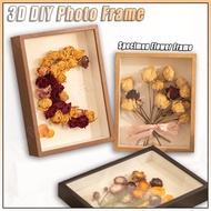 Wooden Flower Frame Hollow Glass Frame 3D DIY Photo Frame Decoration Specimen Frame