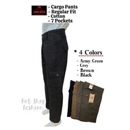 [New] 933-31162 John Rider Cargo Pants/Regular Fit/100% Cotton/4 Colors/7 Pockets/Seluar Panjang Car