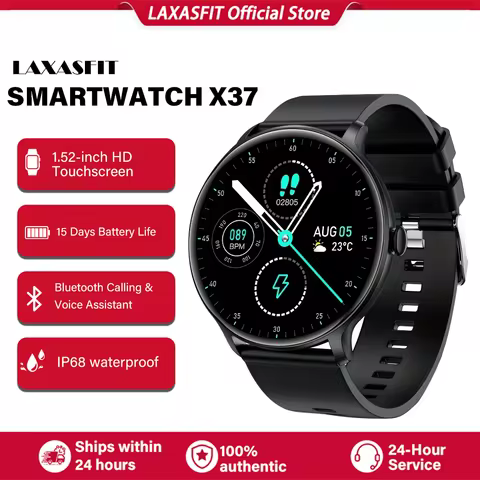 LAXASFIT Smart Watch 1.52'' HD Display Bluetooth Call 24H Health Monitoring Smartwatchs Men Women Sm