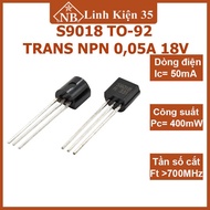 Transistor S9018 TO-92 TRANS NPN 0,05A 18V