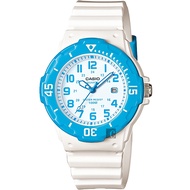 CASIO 卡西歐 迷你運動風指針手錶-藍圈x白 LRW-200H-2BVDF