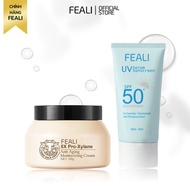 （Khuyến mãi có thời hạn) FEALI Kem Dưỡng Ẩm Từ Sữa Dê 100g & Kem Chống Nắng SPF50 PA+++ 60ml - Bộ Sả