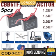 5PCS CBB61 1.5UF/2UF 450VAC Ceiling Electric Fan Starting Capacitor Kapasitor Kipas Siling Kapasitor