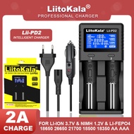 LiitoKala Lii-PD2 battery Charger for 18650 26650 21700 18350 AA AAA 3.7V/3.2V/1.2V lithium NiMH batteries