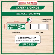 Safety Sign. Keluar/Fire Exit (RIGHT UP)