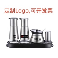 Stainless Steel Oil Bottle Pepper Jar Food Grade Leakproof Glass Oil Pot European Style No Oil Drizz