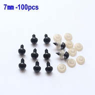 100Pcs Mata Boneka Amigurumi Bulat Hitam Tusuk Mata Boneka 5/7/10Mm Untuk Boneka Rajut / Beruang / B