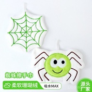 Hangable Halloween Funny Coral Fleece Hand Towel Cartoon Hand Towel Spider Children Towel Cute Hand 