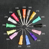 100Pcs/Pack 14G-34G 13mm Dispensing Needle Stainless Steel Dispensing Needle Spiral Mouth Nozzle Glu