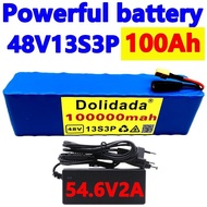 🔥Electric bicycle battery 48v 100Ah 18650 Li-ion Battery Pack 13String3and +Charger