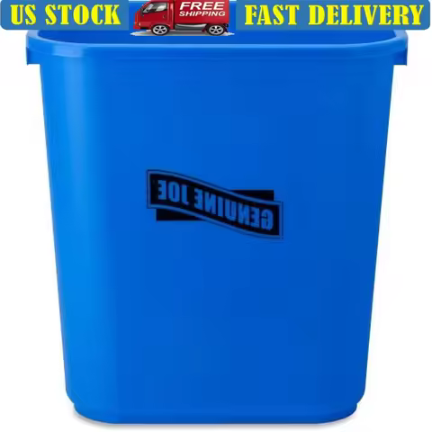 Indoor Outdoor Recycling Wastebasket Rectangle 7.13 Gal Capacity Eco Friendly Waste Bin Classroom Of