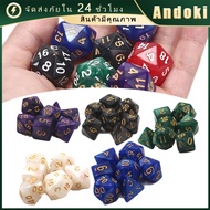Dice Set of 7 Multi-Sided d4 d6 d8 d10 d12 d20 d100 Board Game Table