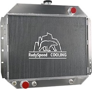RadySpeed 4 Row Aluminum Radiator For 66-79 FORD F100 F150 F250 F350 Bronco Truck V8 AT MT