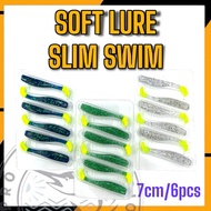 COPY ZMAN SLIM SWIN Z 7cm /2.5g 6pcs MINNOW 8cm soft plastic soft lure soft bait gewang sp 10x stron