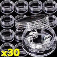 Travel Cosmetic Sample Case - 3/7/10g Plastic Empty Box - Round Clear Jars - Nail Arts Jewelry Stora