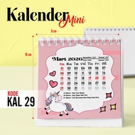 Artomaringi Mini Calendar 2025 / 2026 Desk Calendar 2025 / 2026 Code KAL29