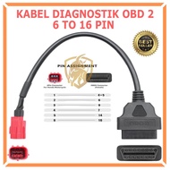 OBD Motorcycle Cable For Yamaha Diagnostic Cable 6 Pin To OBD2 16 Pin OBD II Diagnostic Cable Adapte
